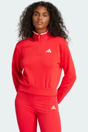 adidas Essentials Color Pop French Terry Crop Quarter-Zip Treningsjakke