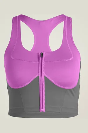 adidas By Stella McCartney Two-Tone Zipped Crop Topp
