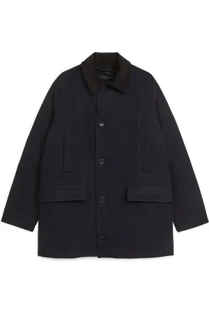 ARKET Collar-Detail Wool Coat - Blue