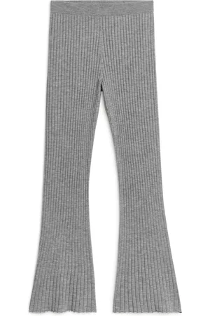 ARKET Flared Merino Blend Trousers - Grey