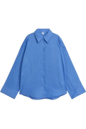 ARKET Dame Skjorter - Linen Shirt - Blue