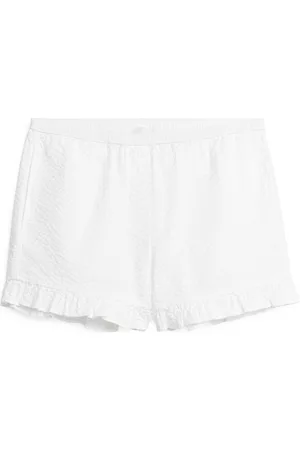 ARKET Dame Denim shorts - Frill Seersucker Shorts - White