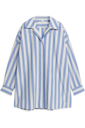 ARKET Dame Linskjorter - Cotton Linen Shirt - Blue