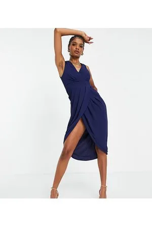 TFNC Bridesmaid wrap midi dress in
