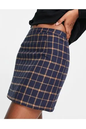 Heartbreak Tailored mini skirt in and orange check