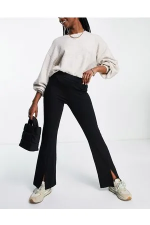 JDY Split hem flared trousers in