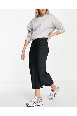 ASOS Satin bias midi skirt in