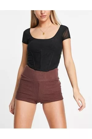 Abercrombie & Fitch Knitted short in dark brown