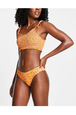 VERO MODA Bikini bottoms in orange & lilac print