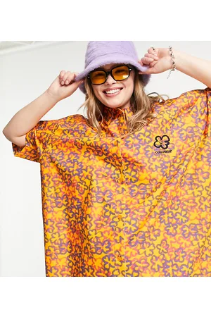 COLLUSION Plus poplin shirt in abstract floral print co-ord