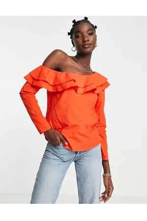 River Island Frill one shoulder blouse in
