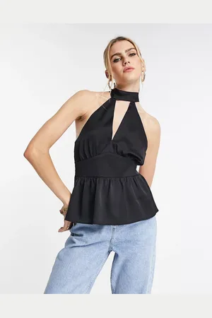 Topshop Satin halter top in