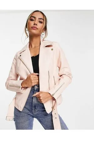 Miss Selfridge Faux leather oversized biker jacket in
