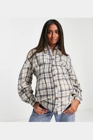 Missguided Corset detail shirt in check