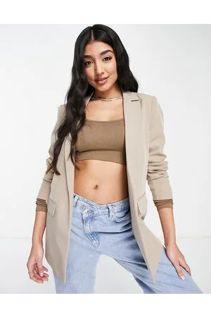 Pieces Tailored oversized blazer in beige