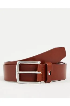 Tommy Hilfiger New denton 3.5cm leather belt in dark tan