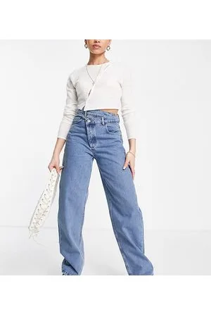 COLLUSION X014 90s baggy dad jeans with stepped waistband in vintage wash