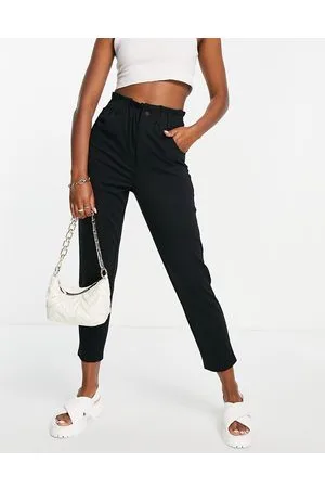 ONLY High waisted trousers with frill waist in