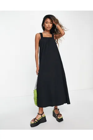 ONLY Square neck maxi smock dress in