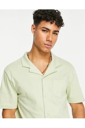 River Island Short sleeve jersey shirt in sage