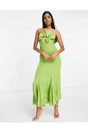 Forever New Flower midi cut out dress in satin