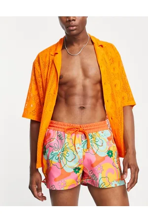 Reclaimed Inspired runner swim short in retro floral print