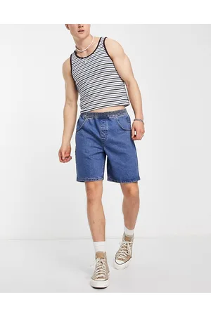 Reclaimed Inspired denim short with elasticated waist in