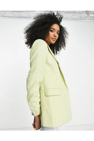 MANGO Oversized blazer in lime