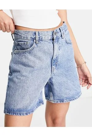 MANGO Longline bermuda denim shorts in mid