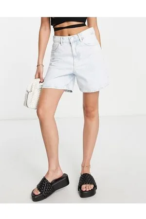 MANGO Longline bermuda denim shorts in bleach