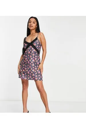 River Island Lace mix mini slip dress in floral print
