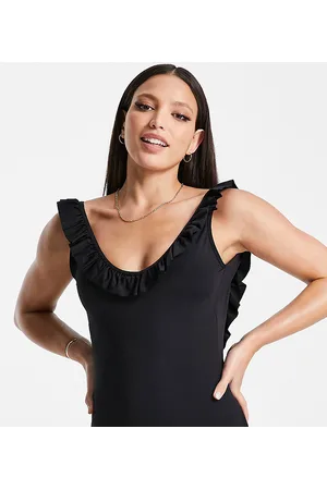 VERO MODA V neck ruffle swimsuit in