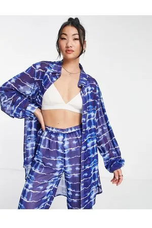 SNDYS X Molly King oversized shirt co ord in tie dye
