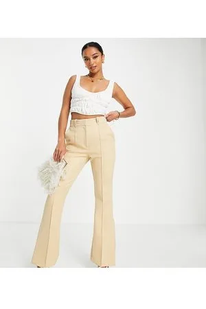 River Island Co-ord slim bootcut split hem trouser in beige