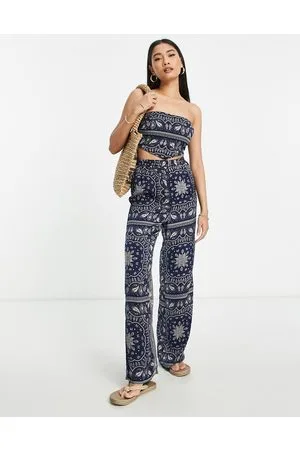 Urban Threads Wide leg trousers co-ord in bandana print