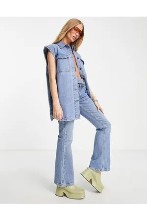 Object Oversized denim waistcoat in light wash