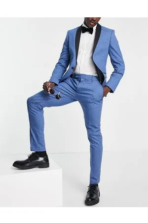 Twisted Tailor Perlman skinny fit suit trousers in jacquard with black side stripe