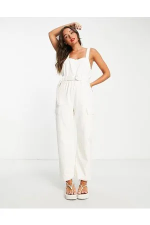 MANGO Utility cargo detail dungarees in