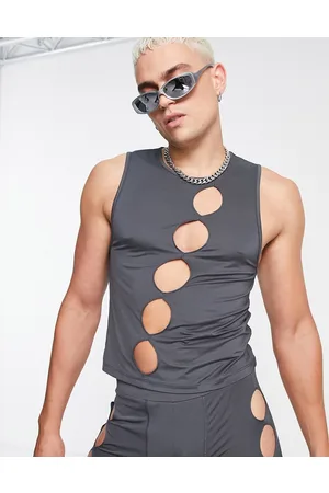 ASOS Co-ord cropped muscle vest with front cut outs in