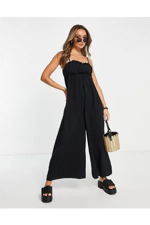 Topshop Frill gathered jumpsuit in