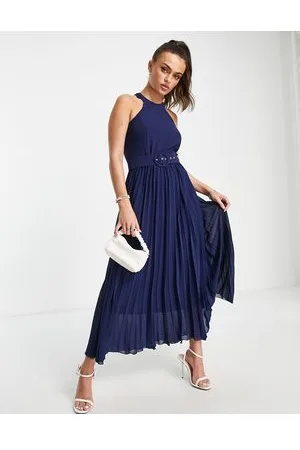 Style Cheat High neck pleated midaxi dress in