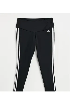 adidas Adidas Training Plus 3 stripe 7/8 leggings in