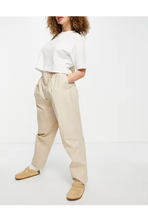 Object Cotton ovoid trouser in stone - BEIGE