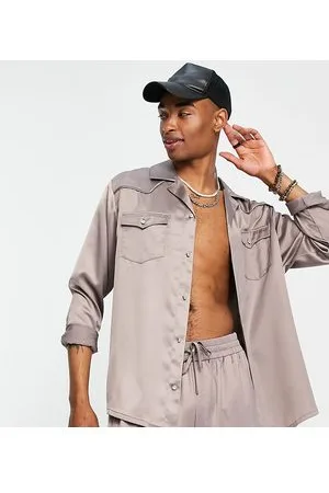 Reclaimed Inspired western satin shirt in co-ord