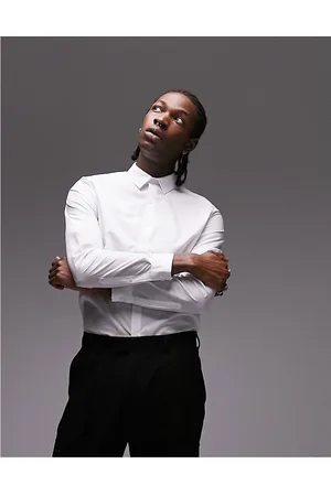 Topman Long sleeve slim formal shirt in