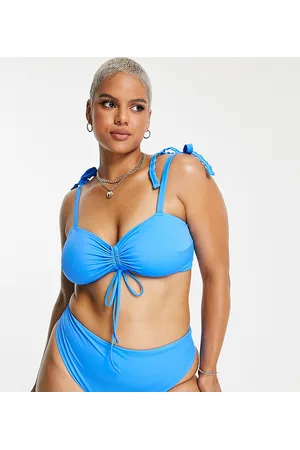 ASOS ASOS DESIGN Curve high waist bikini bottom in aqua
