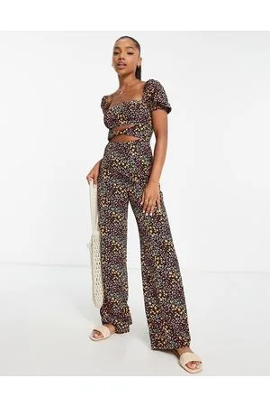 The Frolic Square neck tea jumpsuit in ditsy floral