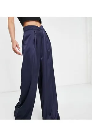 First Distraction First Distraction the label Tall high waisted satin wide leg trousers in