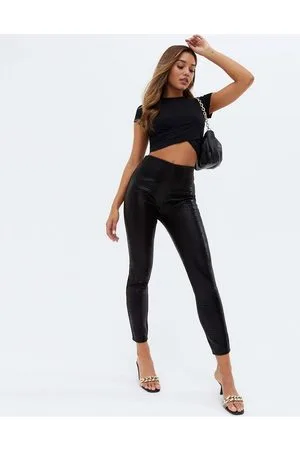 New Look Faux leather croc effect legging in