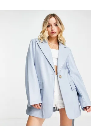 ASOS Faux leather dad blazer jacket in